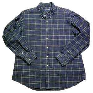 Ralph Lauren Custom Fit Tartan Plaid Button-Down Dress Flannel Shirt Men's XL